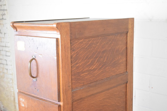 Image 1 of Antique Wooden Drawer Cabinet File Cabinet
