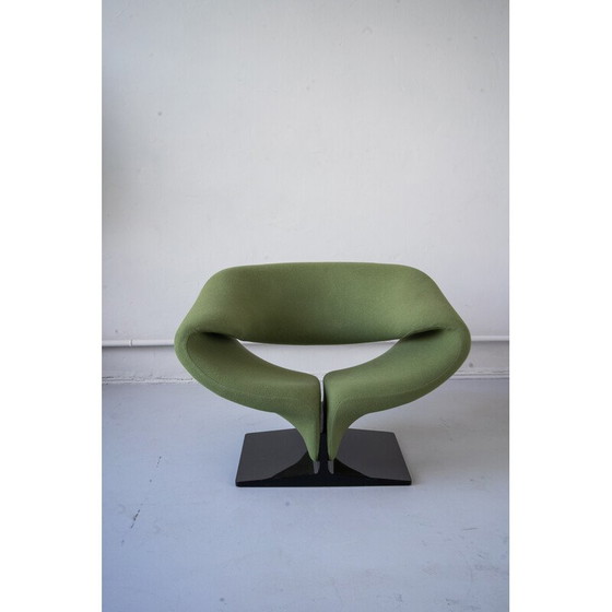 Image 1 of Vintage lintvormige fauteuil in metaal en stof van Pierre Paulin voor Artifort, 1966