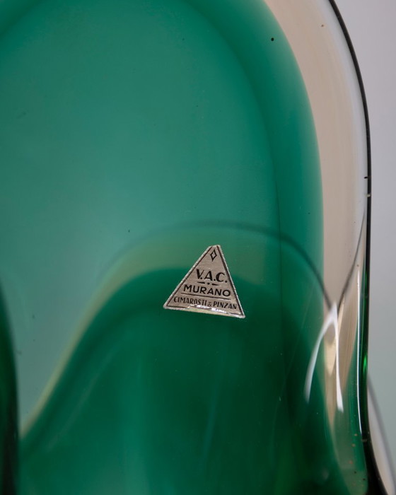 Sommerso Vase in Green Murano Glass by V.A.C. Cimarosti & Pinzan, 1960s (photo 7 of 9)