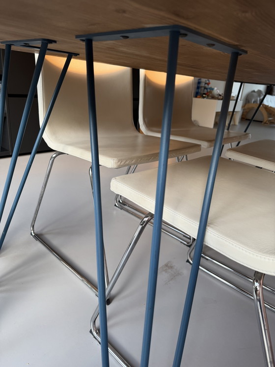 Allon Dery Tafel, Origineel Prijs €1300 – Dining tables, Metal, Wood (photo 3 of 5)