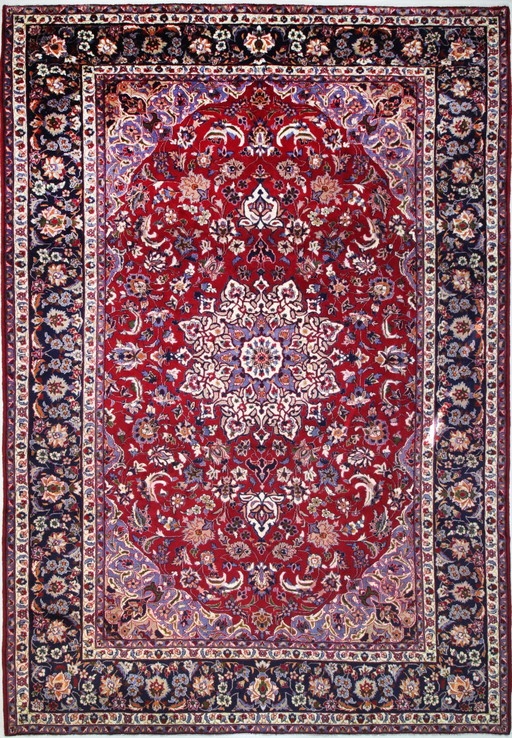 Original Handgeknüpfter Perserteppich Isfahan Fein 420 X 296 Cm Top Zustand