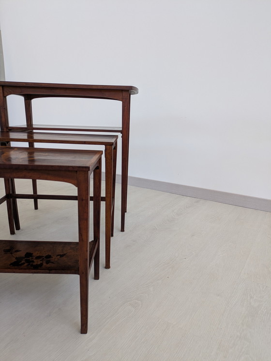 Image 1 of Set of Coffee Tables, Emile Gallé - Inlaid Wood