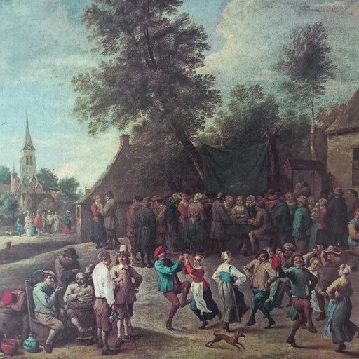STAMPA ARTISTICA su cartone con cornice | Festival degli Agricoltori | David Teniers il Giovane