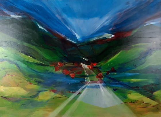 Image 1 of Paysage fragmenté 2 , acrylique sur lin 80x110cm