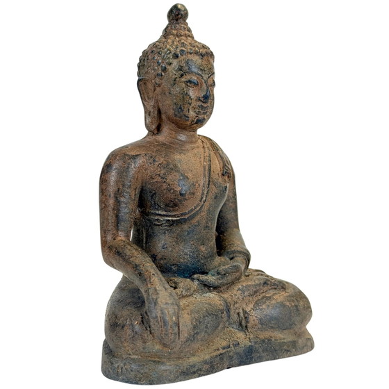 Paire de Bouddhas thaïlandais antiques en bronze – Style Lanna, 19e siècle – Sculptures (photo 2 of 11)