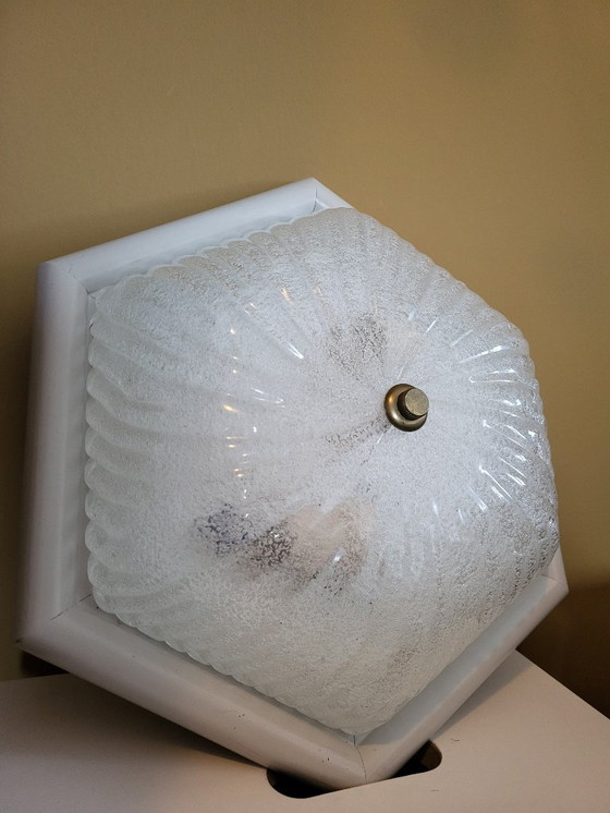 Image 1 of Lampe en verre Iceglass vintage style Hollywood, milieu du siècle