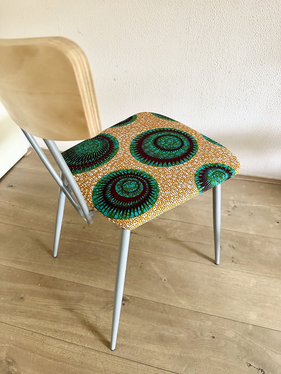 Image 1 of 3x stoelen vintage reconditionné wax africain