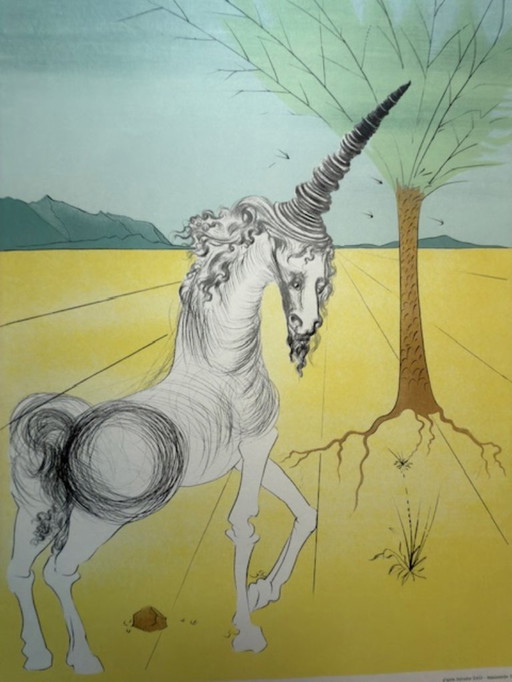 Lithographed poster by Salvador Dali - 1974