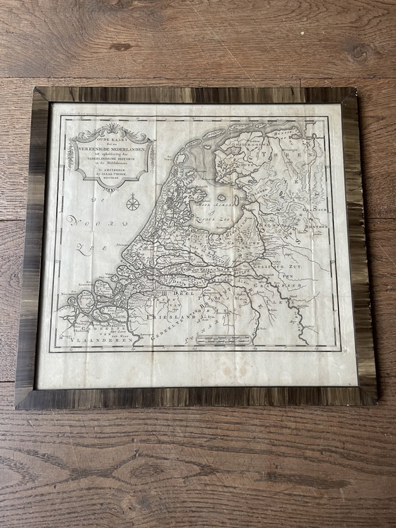 Image 1 of Isaak Tirion - 2 cartes encadrées du Moyen Âge et des Pays-Bas unis du XVIe siècle