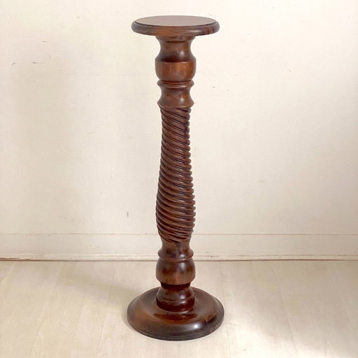 Mesa auxiliar vintage de roble macizo