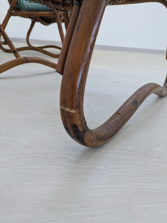 Image 1 of Salon en bambou - Fauteuils, table basse et porte-manteau - Vintage