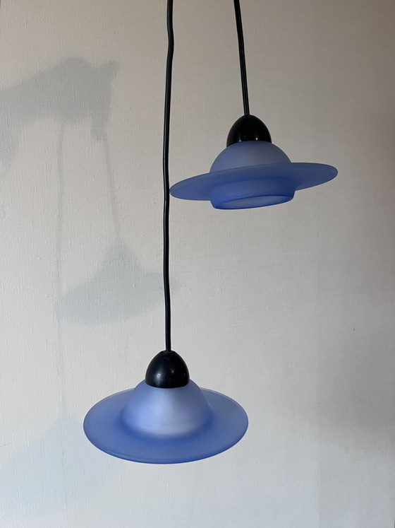 2 Vintage Postmodern Massive UFO Pendant Lights – 80s/90s – Pendant lamps, Glass (photo 4 of 7)