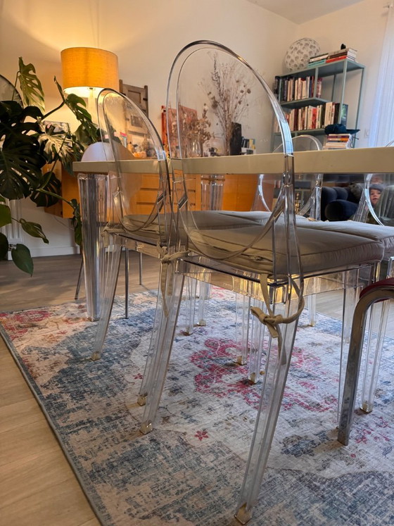 Tavolo Kartell TopTop Philippe Starck – vetro bianco – design iconico – Set da pranzo (photo 5 of 8)
