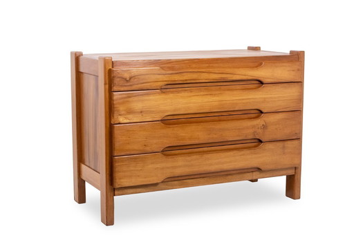 Maison Regain. Elm chest of drawers. Circa 1970.