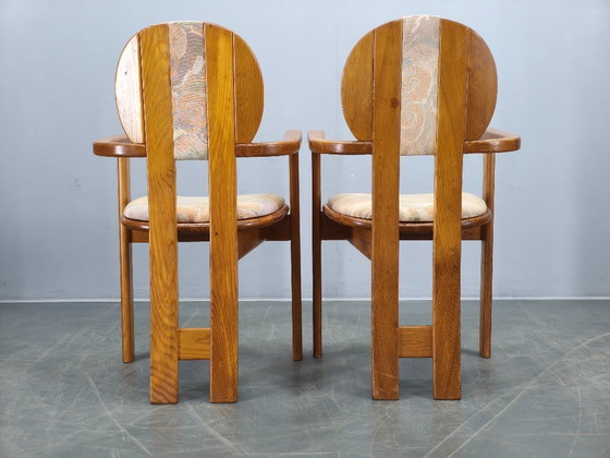 Image 1 of Ensemble de 8 fauteuils de salle à manger en pin de style postmoderne tchèque, années 1970