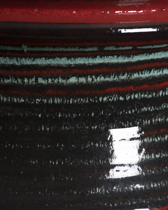 Image 1 of XXL Scheurich Fat Lava Pagoda Floor Vase 266-53 Bodenvase West German Pottery