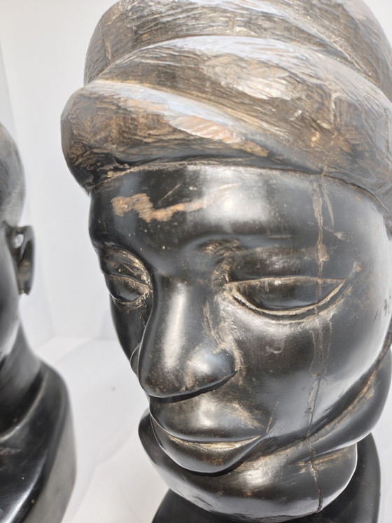 Busto Uomo e Donna Makonde Tanzania in Ebano – Sculture, Wood (photo 4 of 15)