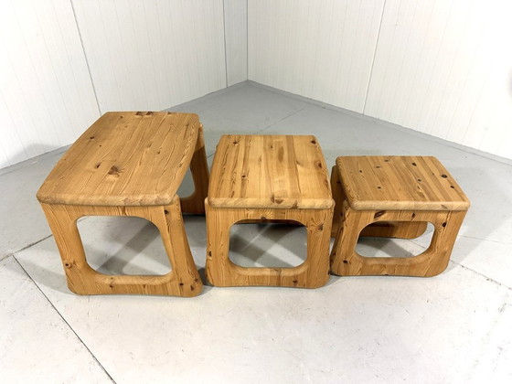 Image 1 of Tables d'appoint Pine Mimiset de style Rainer Daumiller, années 1970