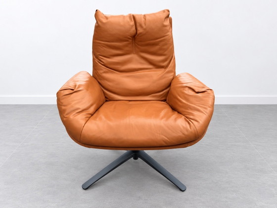 COR Cordia Lounge Draaifauteuil Cognac Leer, Draaistoelen, Metaal, Zwart (foto 3 van 6)