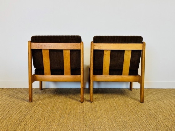 Image 1 of Ensemble de Salon modulable Vintage en Chêne et Velours Côtelé, 1960s, Set de 5