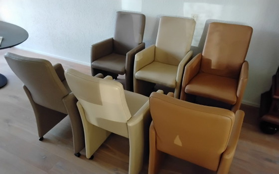 Chaises de salle à manger Chelsey 6 pièces – Leather, Metal (photo 5 of 10)