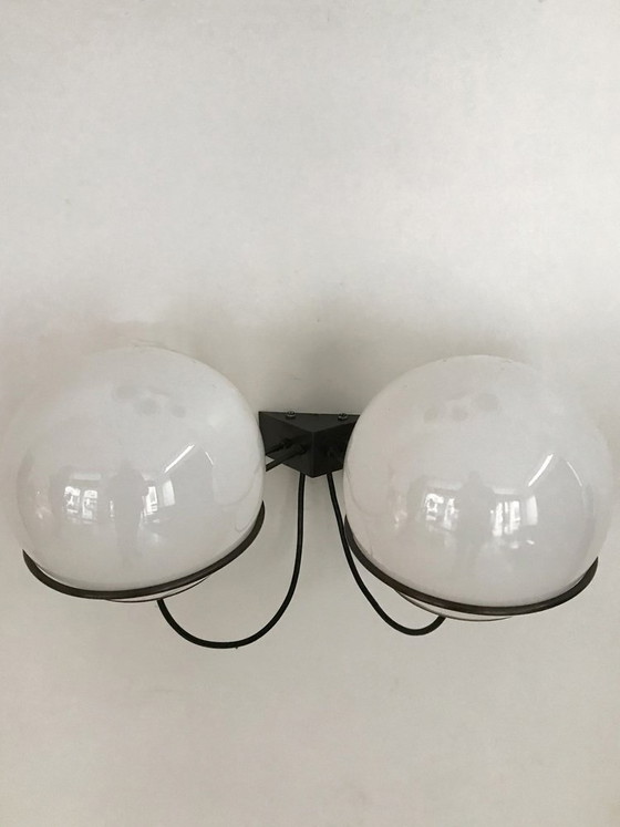 Wall light in metal and glass by Candle, Italy, 1960s, White (photo 5 of 15)