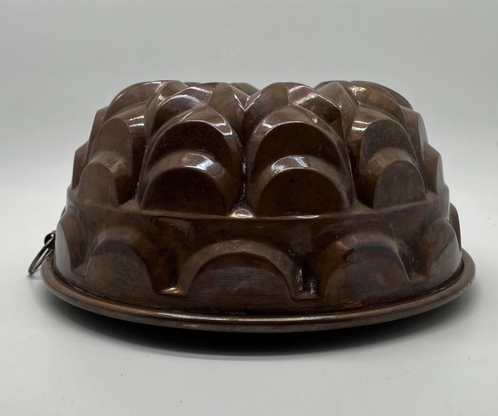 Image 1 of Antique Copper Cake Mold – Ø 25 cm | Vintage Kitchen Object