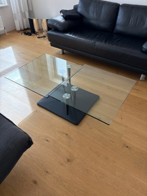 Verstellbarer Couchtisch aus Glas
