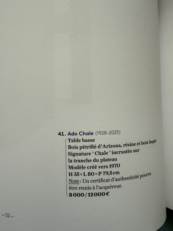 Image 1 of Salontafel van versteend Arizona-hout, hars en gelakt hout.