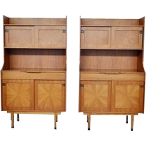 Pair of mid-century Italian rosewood highboards, 1960s