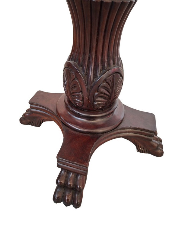 Image 1 of Elegante mahoniehouten planten-/bustestandaard/zuil – Vintage jaren 60