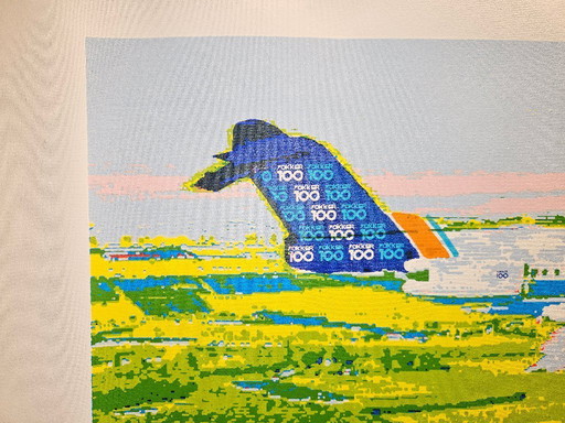 Zeefdruk op canvas Henk van der Vet fokker