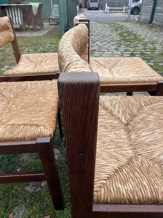 Image 1 of Stoelen Wengé hardhout en rotan (4)