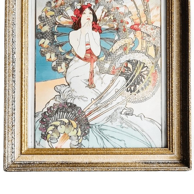 ARTDECO Alphonse Mucha vintage ART 木製 ARTDECO Alphonse Mucha