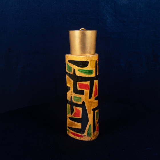 Thermos Aldo Tura Mod. 796D en parchemin à décor abstrait, 1940 – Objets déco, Leather, Abstract (photo 7 of 24)