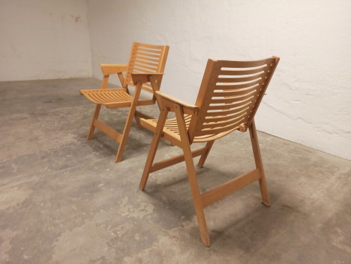 2 x Niko Kralj Rex klapstoelen – Wood