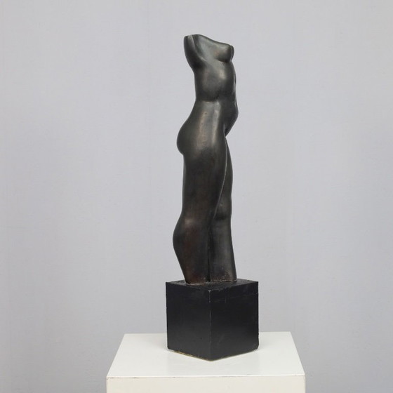 Image 1 of Bronzene stehende weibliche Torso-Skulptur von Francine Govers, 1990er Jahre