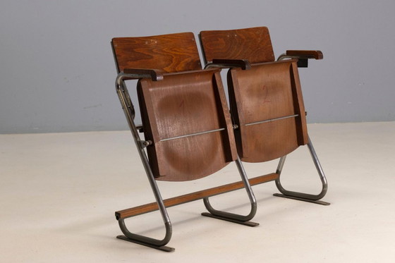 Image 1 of Banco plegable de dos plazas, estilo Bauhaus, década de 1930, Checoslovaquia