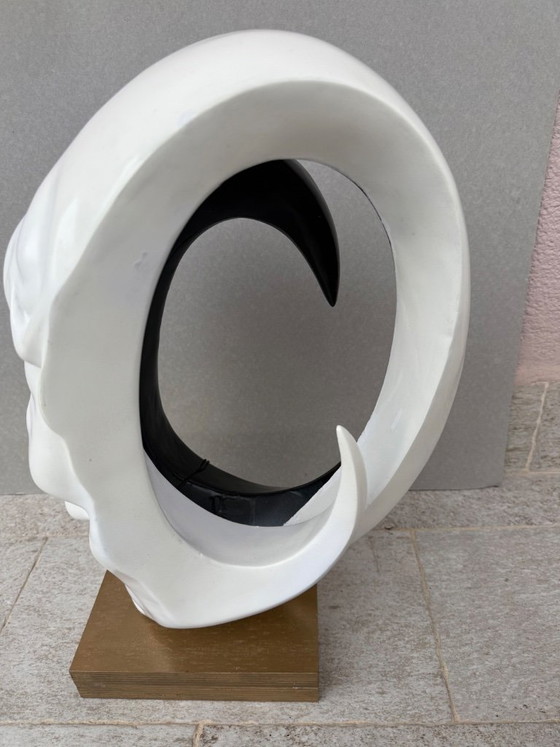 Image 1 of Modern Head Bust Statue Glamorous Environments Head Sculpture Man White