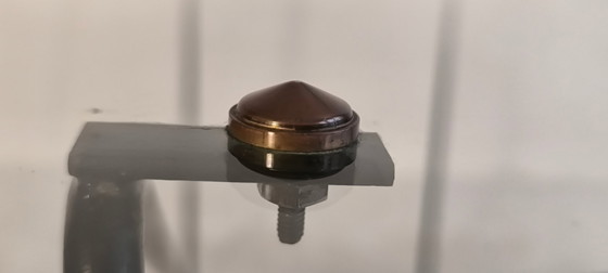 Image 1 of 😍 Stunning AIRBORNE asymmetrical coffee table, 1950s style, glass and lacquered metal, Made in Montreuil 😍