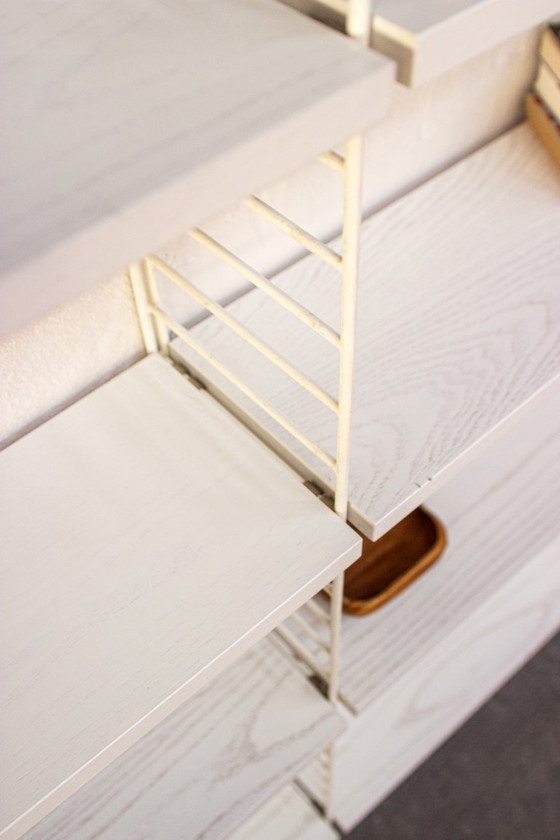 Image 1 of Original Nisse String shelf, vintage mid-century white highboard