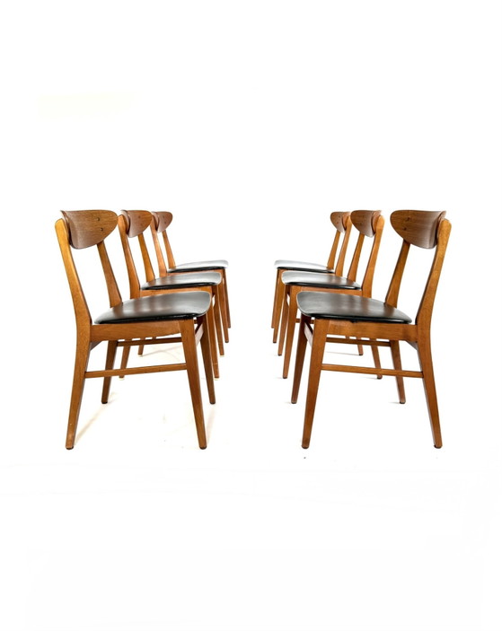 Image 1 of 6x Vintage Eetkamerstoel Model 210, Farstrup ‘60