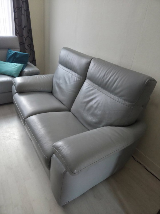 Divani Natuzzi - Grigio chiaro - 3 posti + 2 posti relax – Zona salotto, Leather (photo 5 of 10)