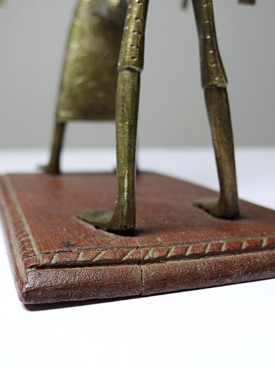 Image 1 of Fon figurine, Dahomey, Benin, vintage craftsmanship 1950s-1970s brass/bronze