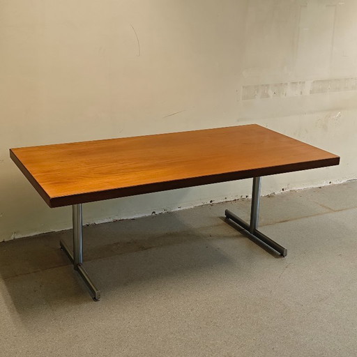 Vintage dining table wood metal