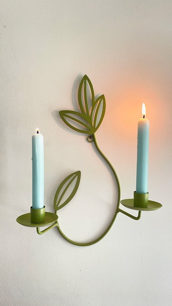 Image 1 of Wand-Kugelschreiber Blatt Metall GRÜN Salbei