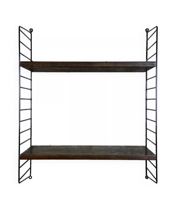 Image 1 of 60s 70s oak string shelf module by Kajsa & Nils "Nisse" Strinning Sweden