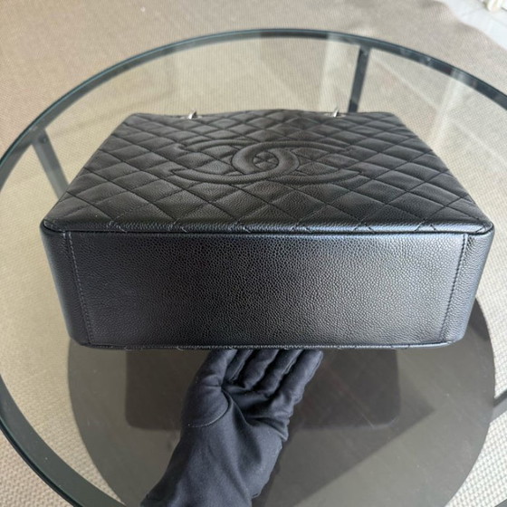 Image 1 of Chanel PST Petite Shopping Tote XL - Extra Large Caviar Grained Calfskin Black Silver Hardware Series 16