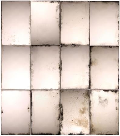 Image 1 of Set: 10 Handverzilverde en Antiqued Spiegeltegels