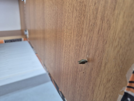 Image 1 of Sideboard on hairpin legs. Vintage (hall) cabinet, decoupage.